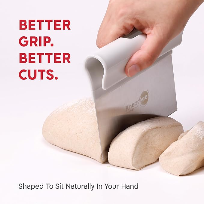 KneadAce Dough Scraper & Baker’s Brush Set. Stainless Steel Bench Scraper & - Image 3