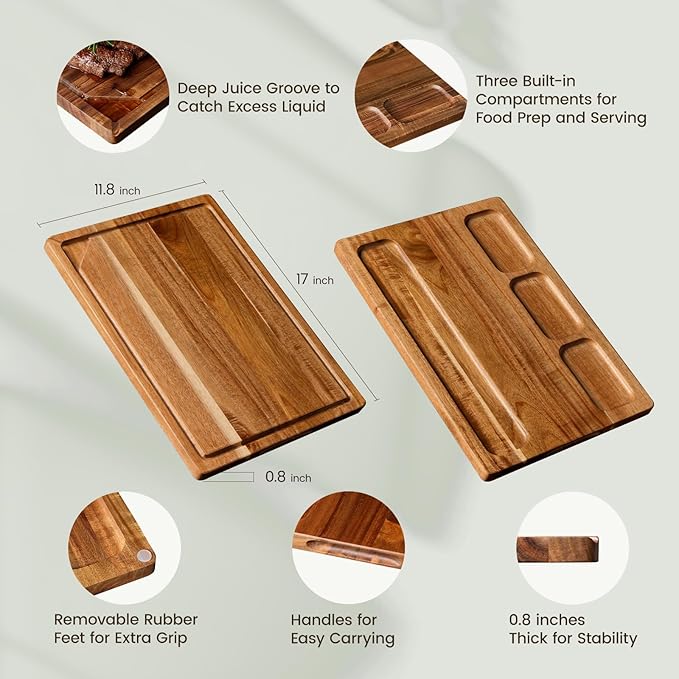 Kikcoin Acacia Wood Cutting Boards - Image 2