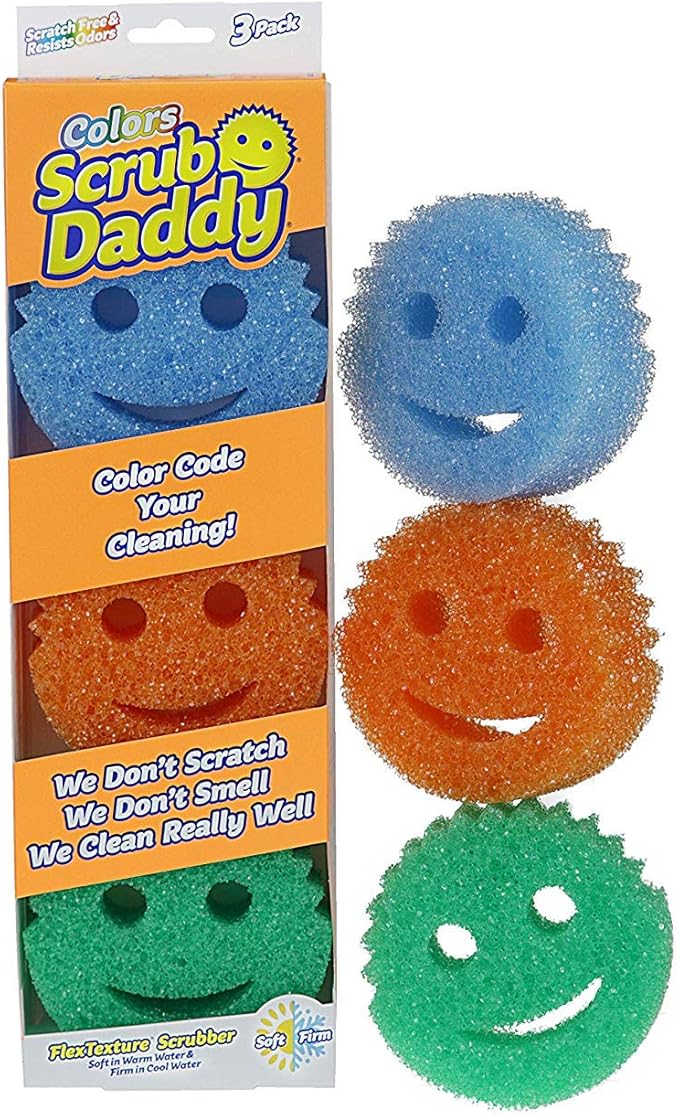 Scrub Daddy Colors Sponge Set, FlexTexture, 3ct Pack of 2 | Temperature - Image 3