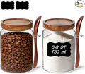 ComSaf of 2 Glass Coffee Canister, Airtight Coffee Container by ComSaf