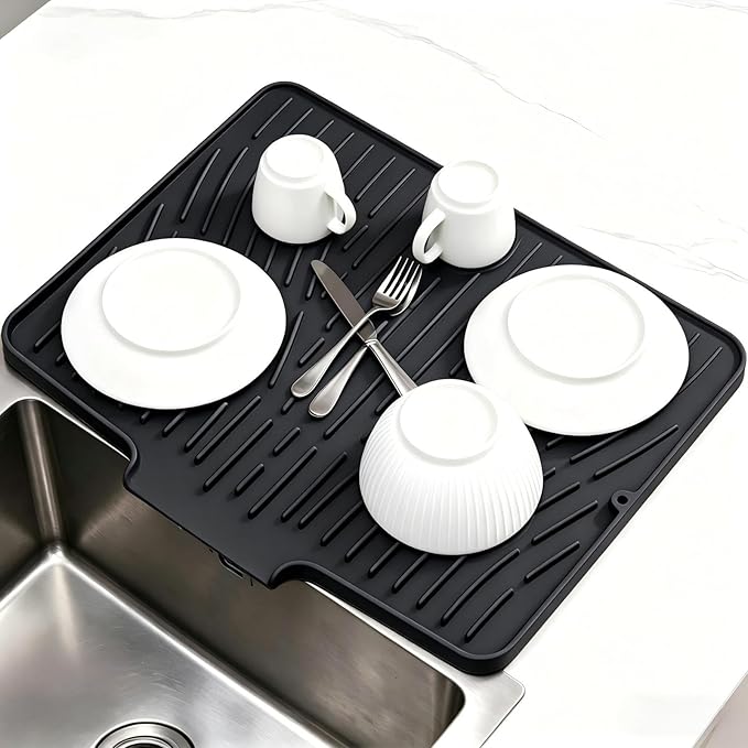 Silicone Dish Drying Mat for Kitchen Counter Sink, Non-Slip dish drying Pad by AYDRBMG