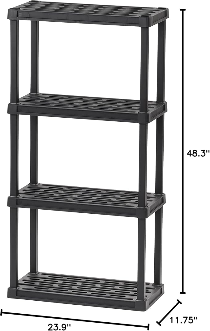 IRIS USA 4-Shelf Light Duty Plastic Storage Shelves, 200lb Capacity, Medium - Image 9