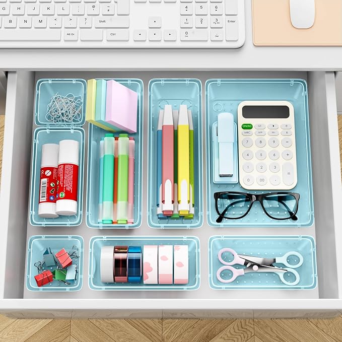 ElegantArray 12-Piece Drawer Organizer Set, 4 Sizes Versatile Plastic Vanity - Image 6