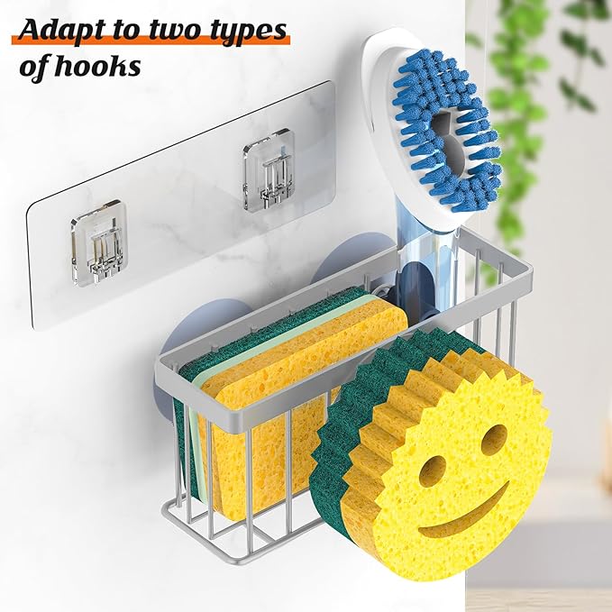 MURLONG Sponge Holder Smiley Face, Sink Caddy, Kitchen Organizer - Image 3
