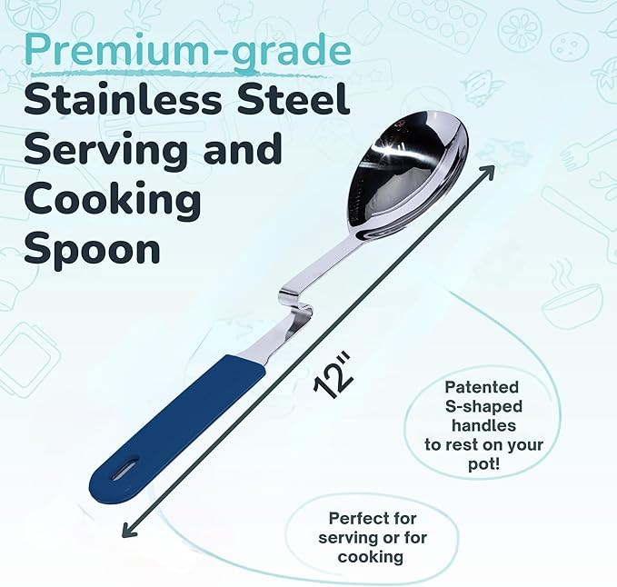 Souper Cubes + Lori Greiner No Mess Stainless Steel Cooking Spoon - Image 4