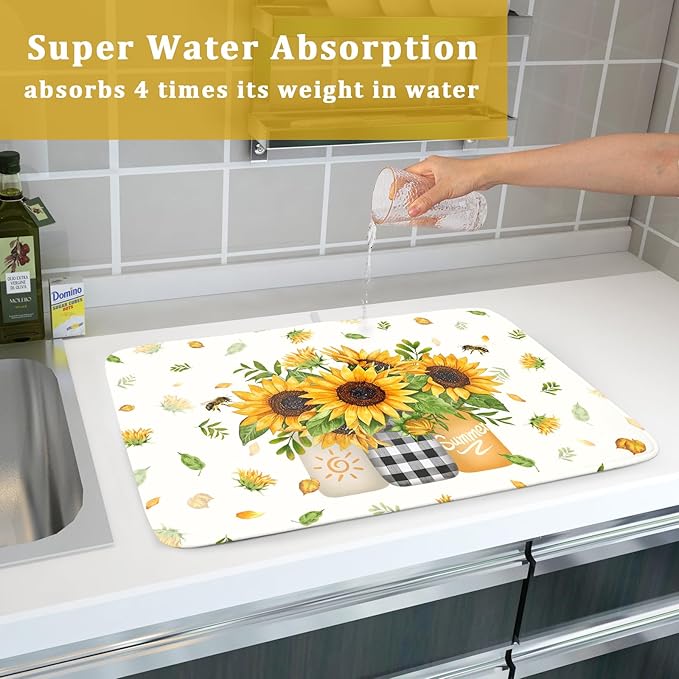 Giwawa Sunflower Vases Dish Drying Mat - Image 7