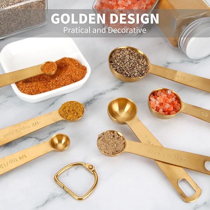 Measuring Spoons, 304 Stainless Steel Measuring Cups & Spoon Set of 7 - Image 4