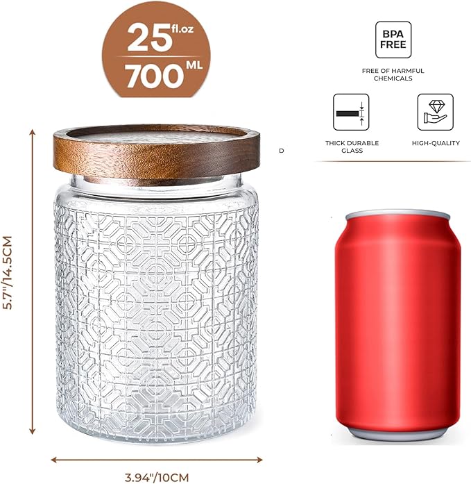 Adodeen 24oz Vintage Glass Canister - Image 2