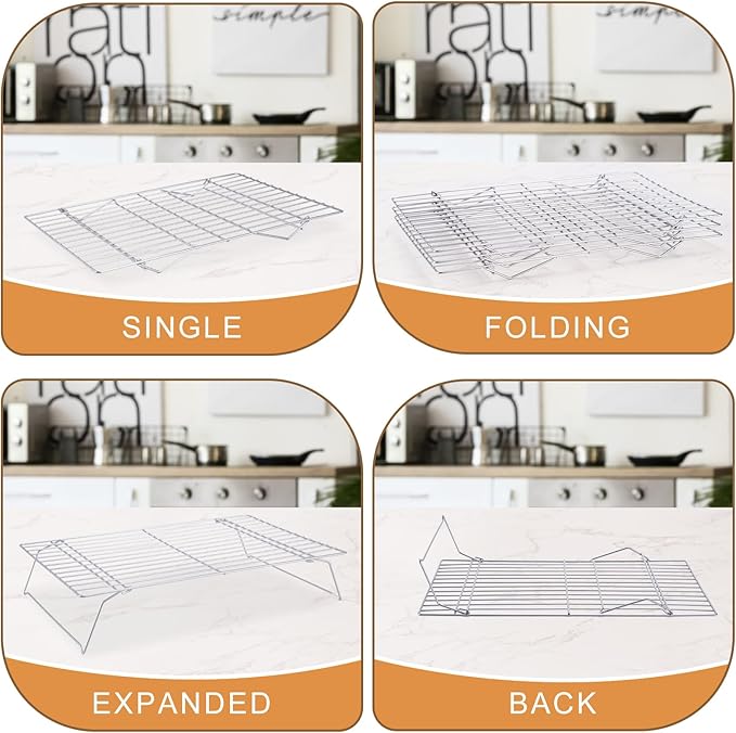Cooling Rack for Baking 3 Tiers, Stainless Steel Baking Cooking Cooling Racks - Image 4