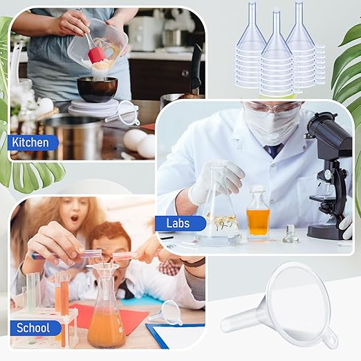 Hoolerry 100 Pcs Small Funnel for Filling Small Bottles Clear Plastic Mini - Image 6