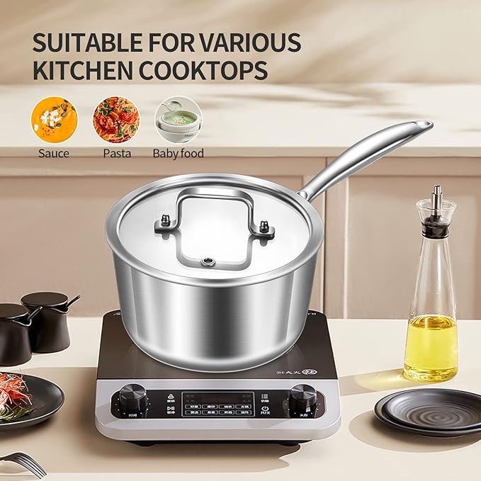 LOLYKITCH Tri-Ply Stainless Steel 2.5 QT Saucepan - Image 3