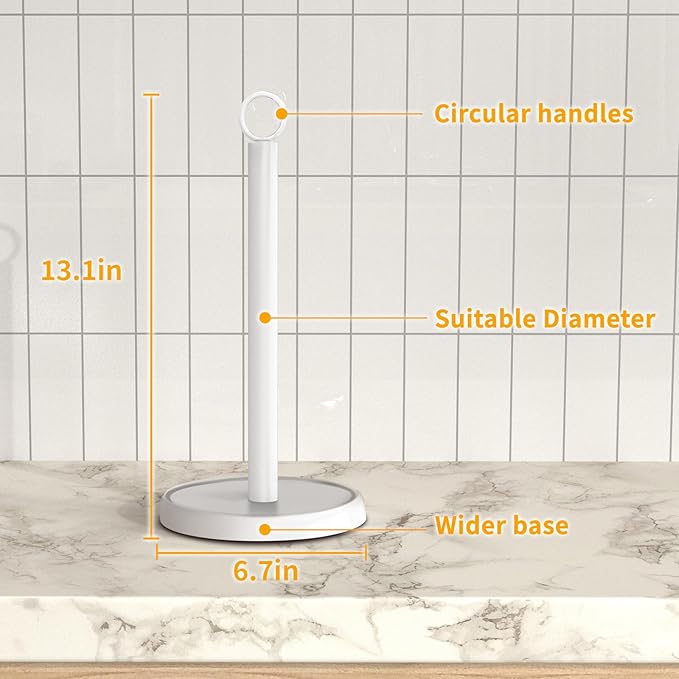 White Paper Towel Holder Countertop, Stainless Steel, Paper Towel Holder Stand - Image 7