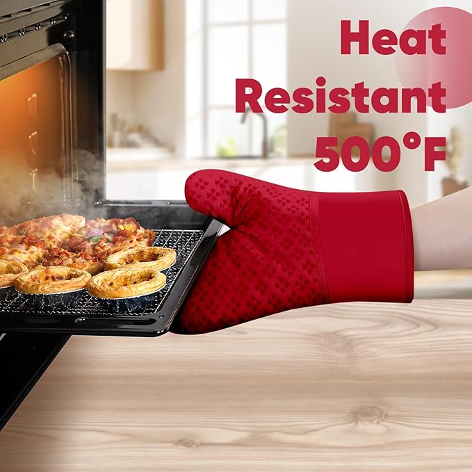 Oven Mitts and Pot Holders 4 Sets, Heat Resistant 500 ℉ Oven Mitt and Pot Holder - Image 6