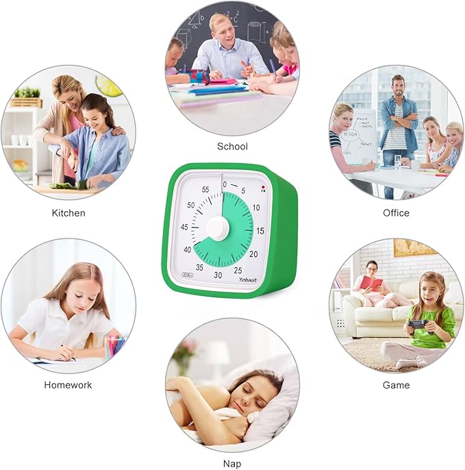 Yunbaoit Visual Timer with Protective Case, 60 Minute Silent Countdown Timer - Image 4