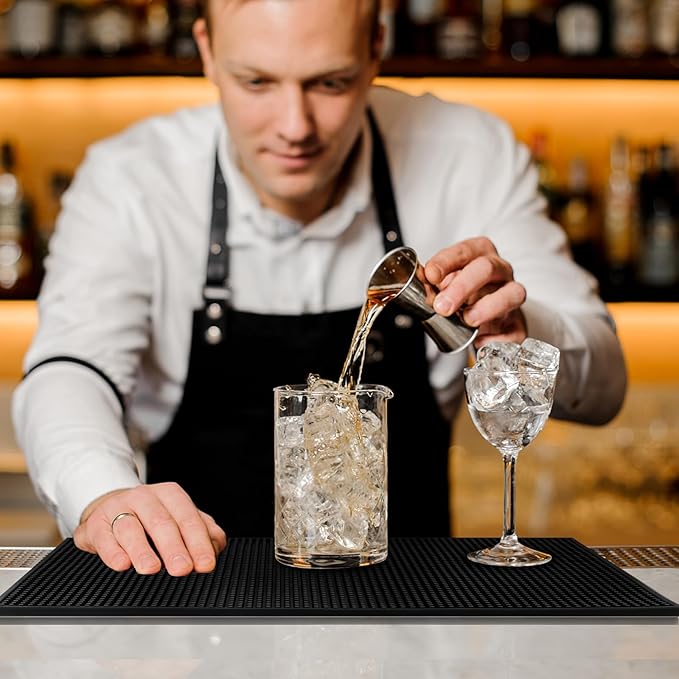 4 Pcs Bar Mats for Countertop 18 x 12 Inch Rubber Silicone Bar Drying Coffee - Image 5