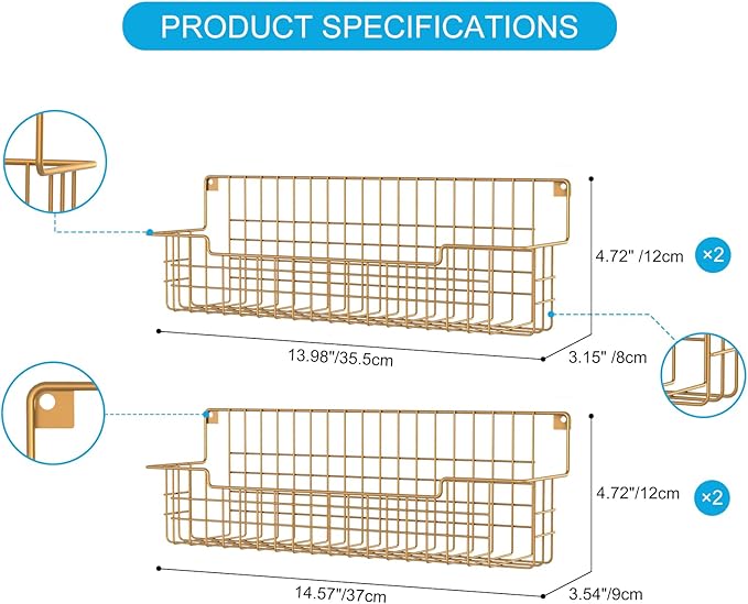 Spice Rack, Metal Spice Holder Shelf - Image 2