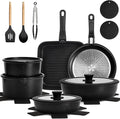 KIKCOIN 22 Pcs Pots and Pans Set Non Stick, Detachable Handle Cookware Sets by Kikcoin