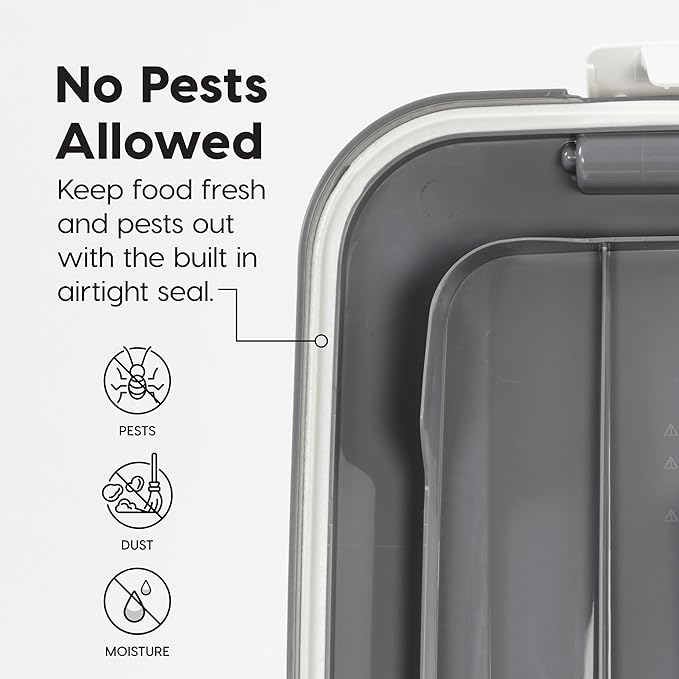 IRIS USA Dog Food Storage Container 54 lbs, Airtight Lid, 2-Cup Scoop, Double - Image 6