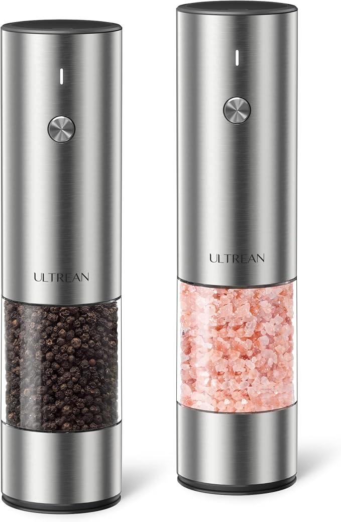 Ultrean Salt and Pepper Grinder Set, Rechargeable Salt and Pepper Shakers by Ultrean