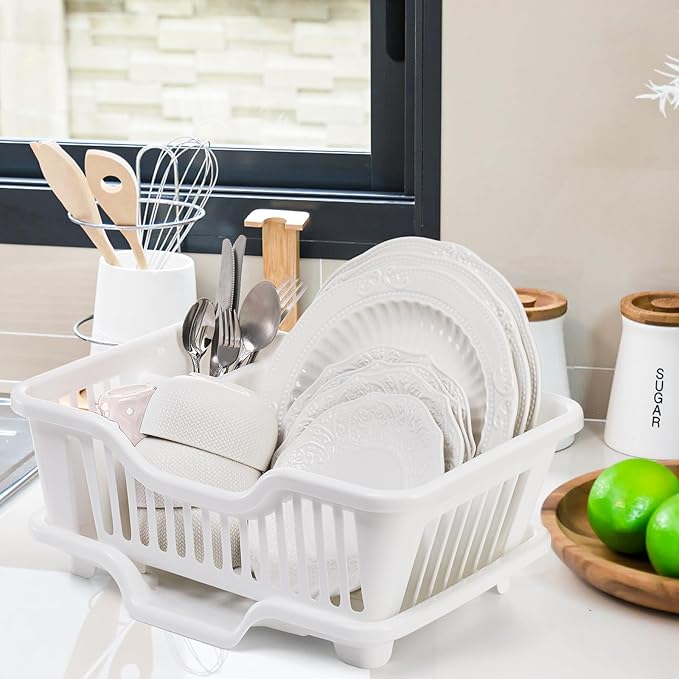 Noamus 2-Piece Plastic Dish Drying Rack, Heavy Duty Sink Set Dish Rack - Image 7