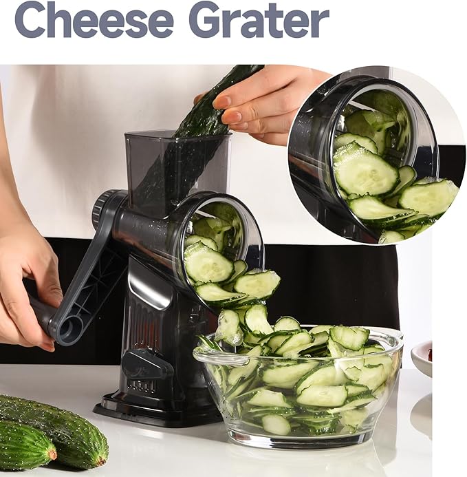 Rotary Cheese Grater with Handle Kitchen Shredder Slicer Grater Slicer Ice - Image 7
