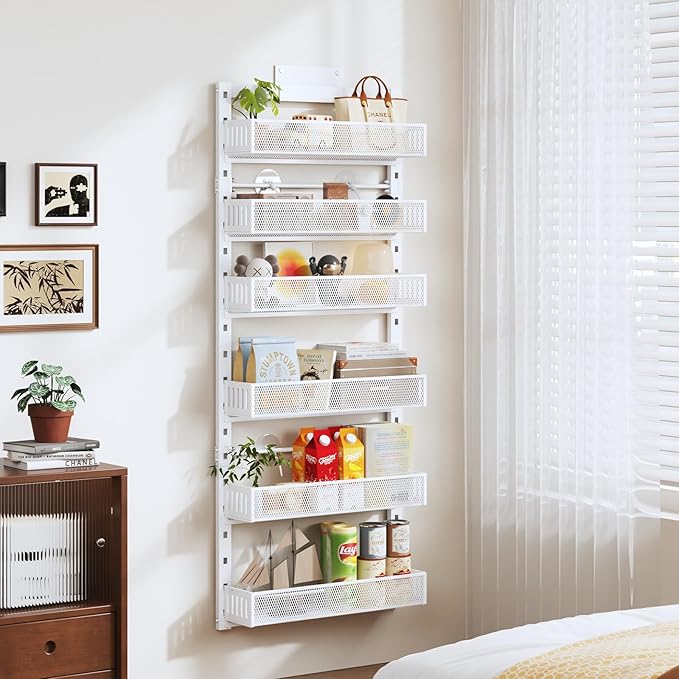 Pantry Door Organizers and Storage, 6-Tier Large Metal Heavy-Duty Frame Over - Image 5