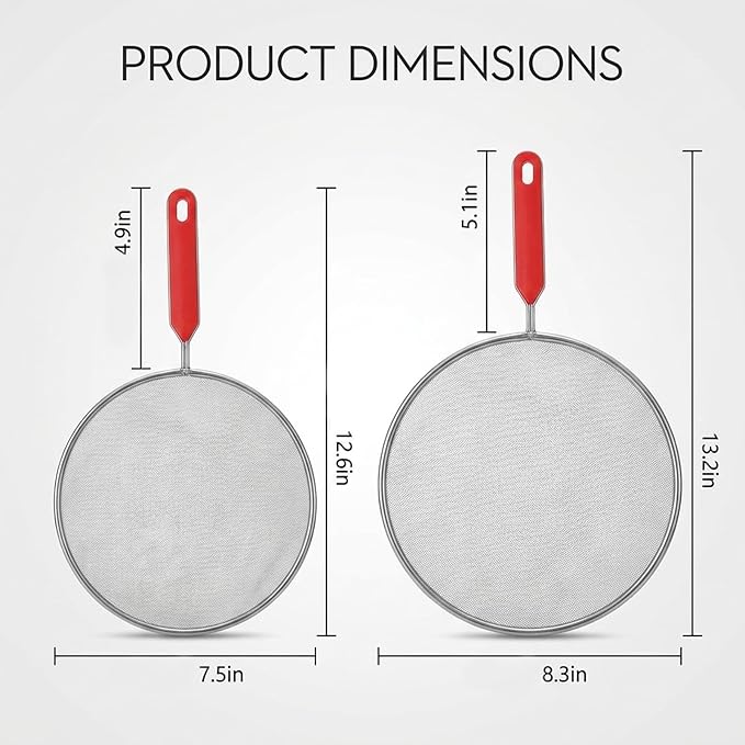 Splash Guard for Frying Pan, Frying Pan Screen Splatter Guard Set of 2 - Image 2