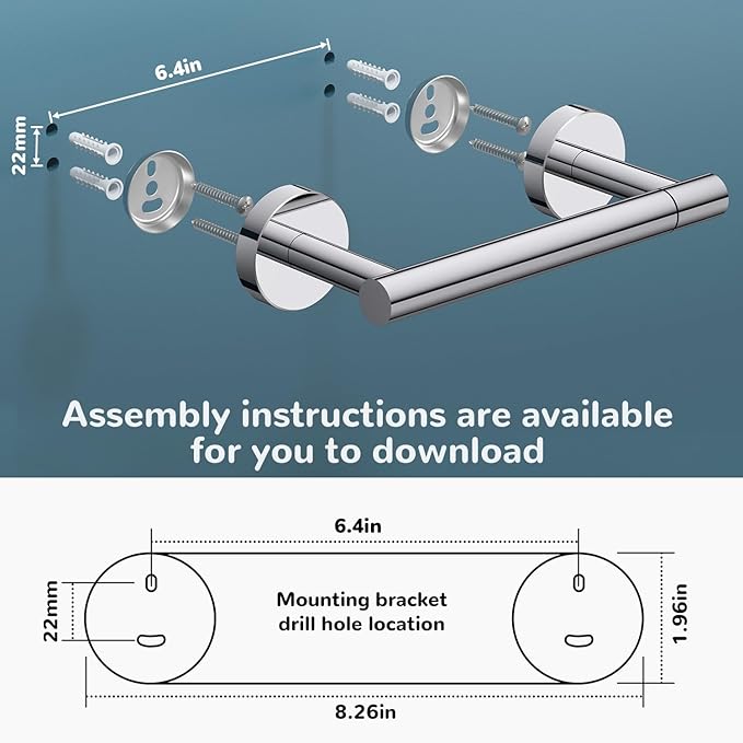 FORIOUS Toilet Paper Holder Wall Mount, SUS304 Stainless Steel Double Post - Image 6