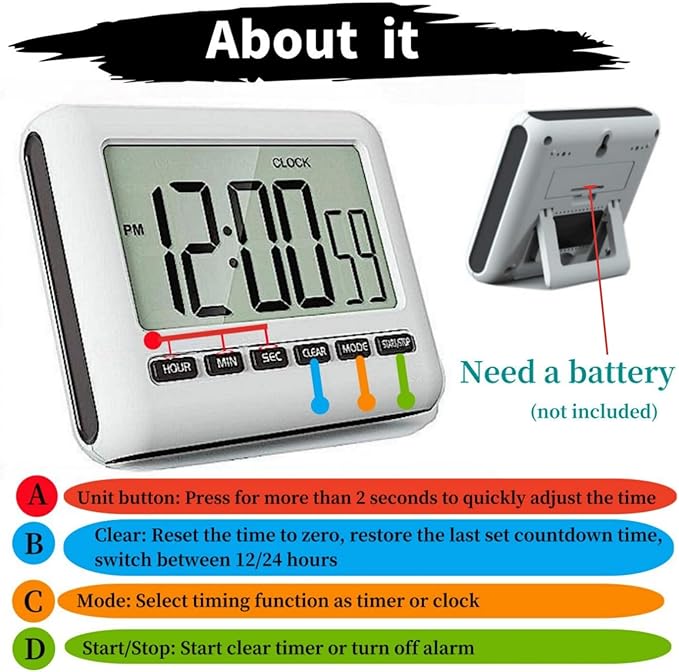 Magnetic Digital Clock for Kitchen - Image 2