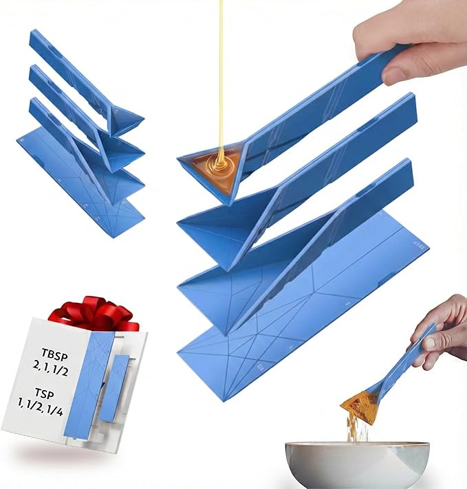 POLYGONS - Original Flat 3-in-1 Folding Measuring Spoons | 2 Spoons fold into 6 by Polygons