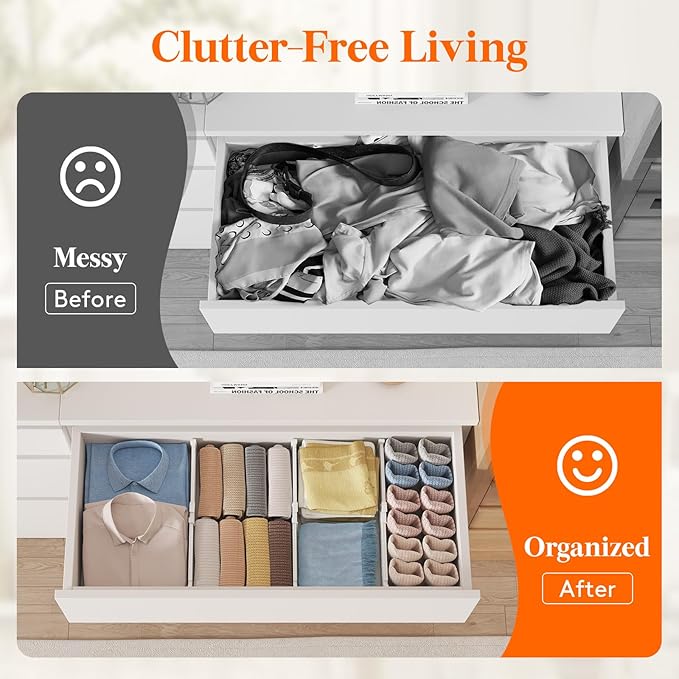 Lifewit 4" Tall 14 Pack Drawer Dividers, 27-42cm/10.5-16.5" Expandable Drawer - Image 8