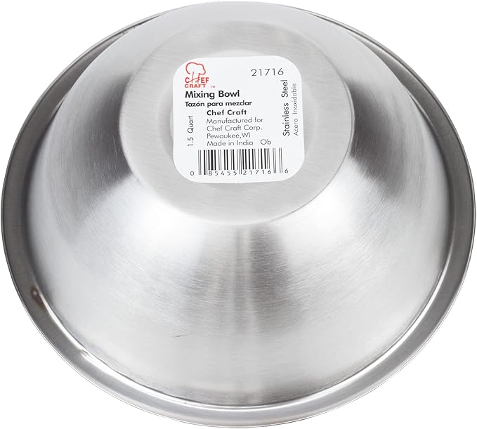Chef Craft Brushed Mixing Bowl, Stainless Steel - Image 2