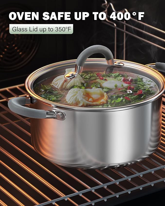 Cook N Home 5.5-Quart Sauce Pot Stainless Steel Stockpot - Image 7
