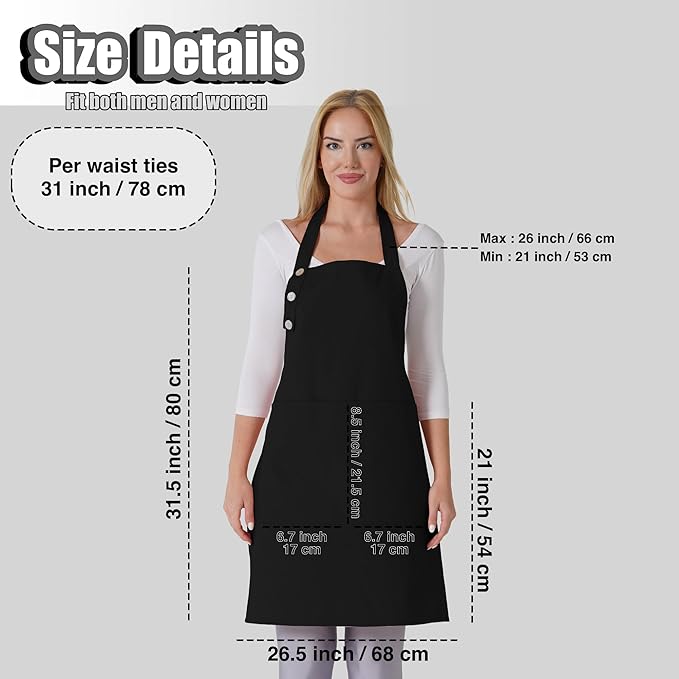 TOSHE Kitchen Apron Waterdrop Resistant Cotton Apron - Image 5