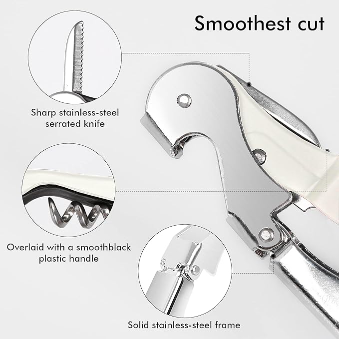 Professional Waiter Corkscrew Wine Openers Set, Heavy Duty Stainless Steel - Image 5
