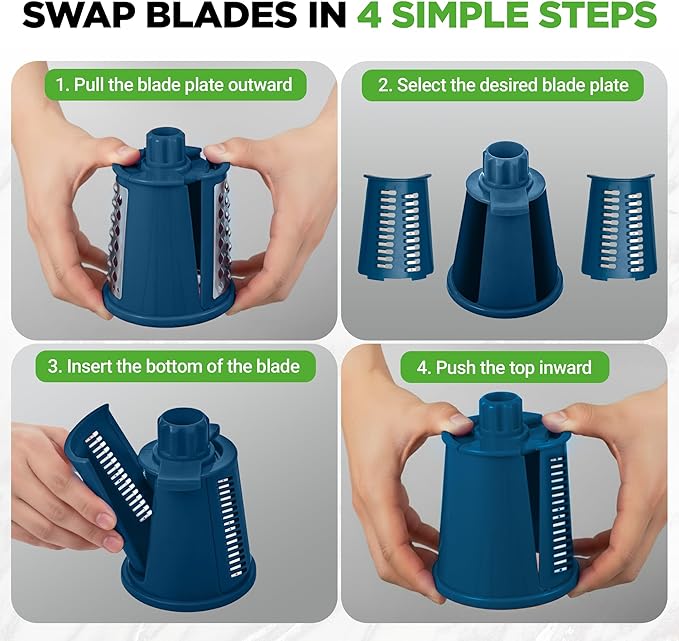 NutriChef 5 in 1 Cheese Grater & Shredder | 5 Different Blades - Image 3