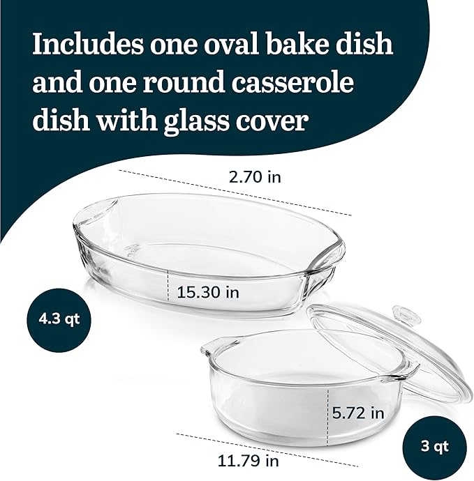 Libbey Baker's Basics 2 Piece Casserole Dish - Image 3