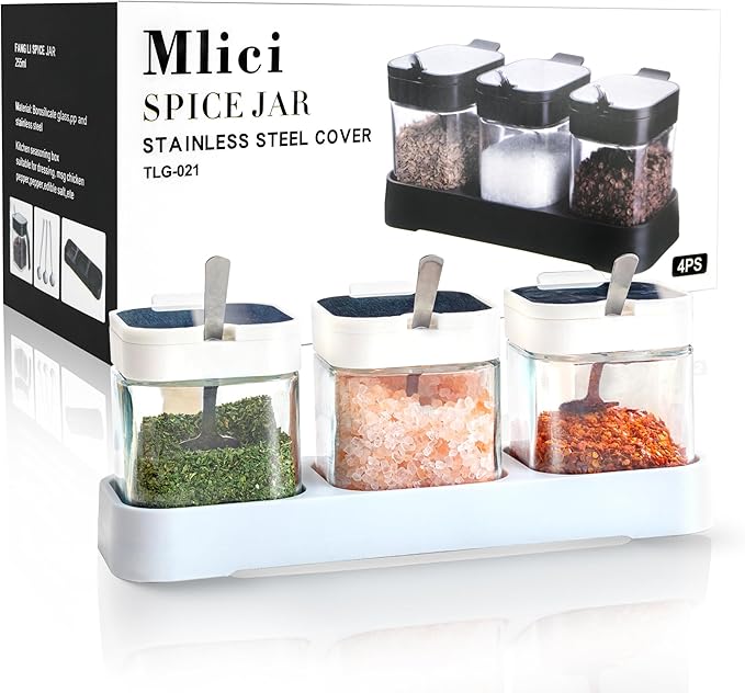 Mlici 8.6 oz Condiments Container Seasoning Jars, Kitchen Spicy Jars - Image 7