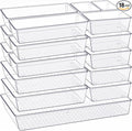 Criusia Drawer Organizer, 18 Pack Large Clear Plastic Kitchen Drawer Organizers by Criusia