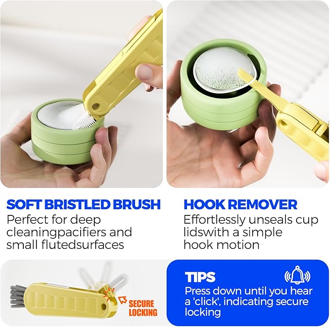 6 Pack Holikme 4 in 1 Cup Lid Cleaning Brush Set - Image 4
