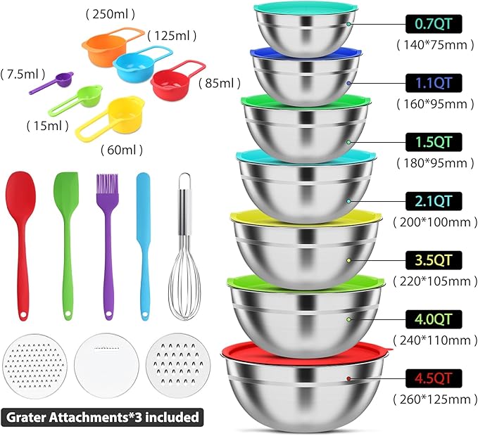 ENVTEK Mixing Bowls with Lids Set, Size 4.5 - Image 2