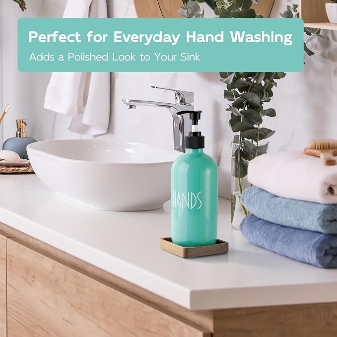 Turquoise Glass Hand Soap Dispenser - Image 6