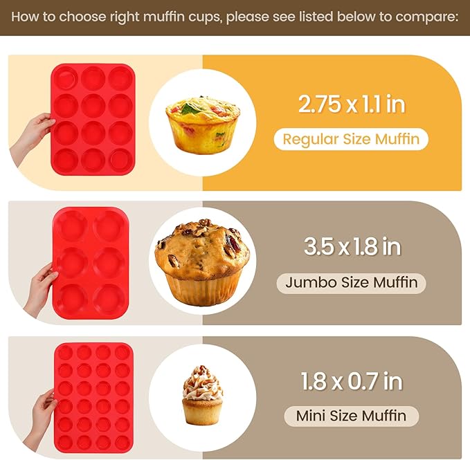 CAKETIME 12 Cups Silicone Muffin Pan - Image 2