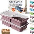 Silicone Freezer Tray with Lid Soup Freezer Container Molds with Steel by Socisen