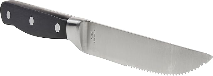Amazon Basics 8-Piece Full Tang Stainless Steel Serrated Steak Knife Set - Image 3