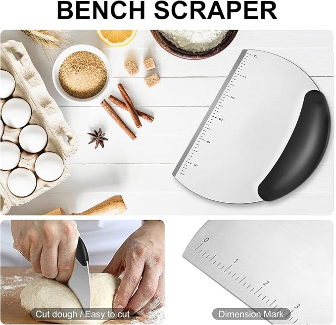 Pastry Cutter, Biscuit Cutter, Dough Scraper, Silicone Baking Mats, Stainless - Image 4