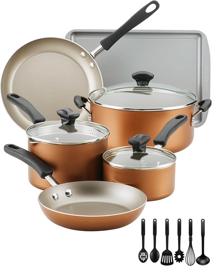 Farberware Cookstart DiamondMax Nonstick Cookware/Pots and Pans Set, Dishwasher - Image 2
