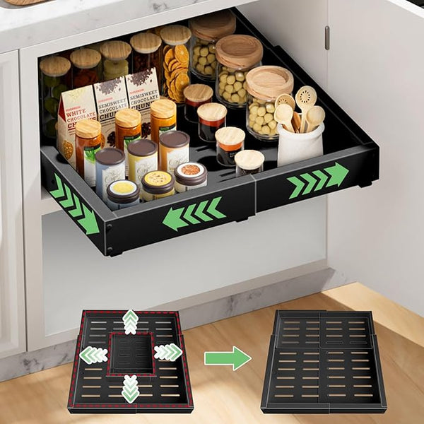 1 Pack Pull out Cabinet Organizer, Width Depth, by BUFOR