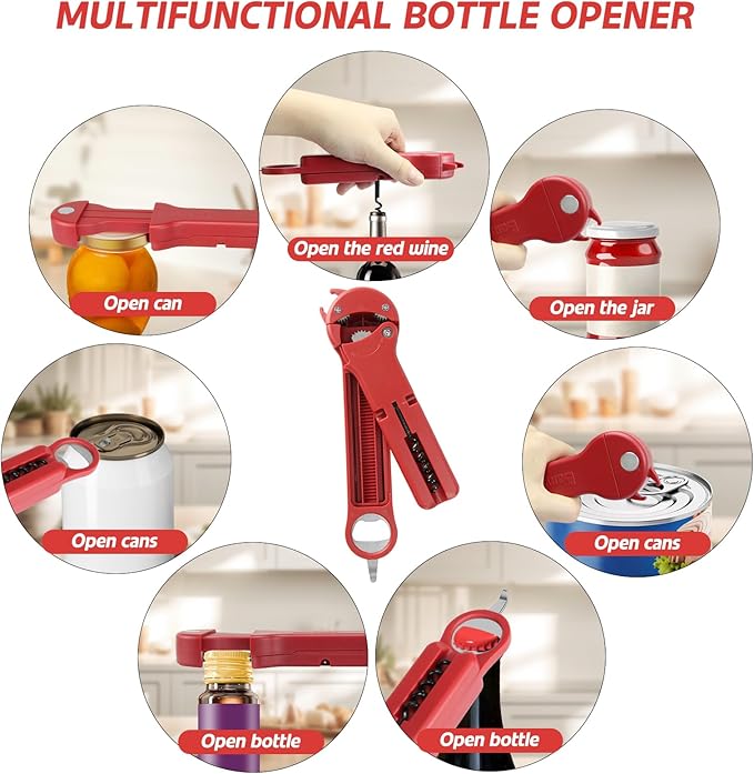 7 in 1 Jar Opener Bottle Opener and Wine Opener - Image 2