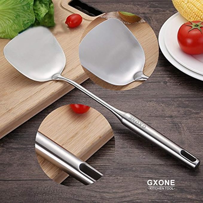 Wok Spatula Stainless Steel, Wide Metal Spatula - Image 5